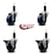 Service Caster 3.5'' Solid Poly Wheel Swivel 1-1/8'' Expanding Stem Caster Set 2 Brakes, 4PK SCC-EX20S3514-SPUS-2-PLB-2-118 - alternate 3